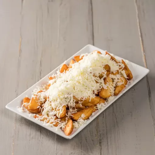 Cartofi wedges cu brânză Cheddar